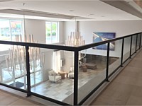 <b>Interior Glass Panel Aluminum Balcony Railing at the Fairfield in Ocean City</b>